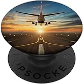 Plane Airplane Landing Pilot Flying Aircraft PopSockets Adhesive PopGrip