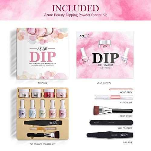 Nail Dip Powder Starter Kit 4 Red Glitter Colors(1oz.),Acrylic Dip