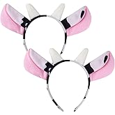 Kirei Sui 2-Piece Cow Ears Headband for Adults Cute & Soft Halloween Christmas Party Accessories Costume