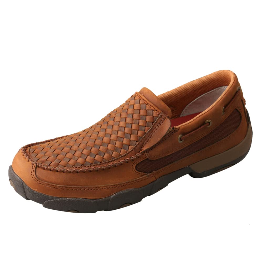 Twisted X Men's Slip-On Driving Moc, Moc Toe, Oiled Saddle & Brown, 9.5 M Image