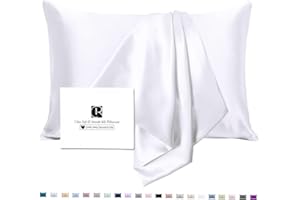 Silk Pillowcase for Hair and Skin with Hidden Zipper, Ravmix Both Sides 21Momme Mulberry Silk Cooling Pillow Case Standard Size 20×26inches, 1PCS, Pure White