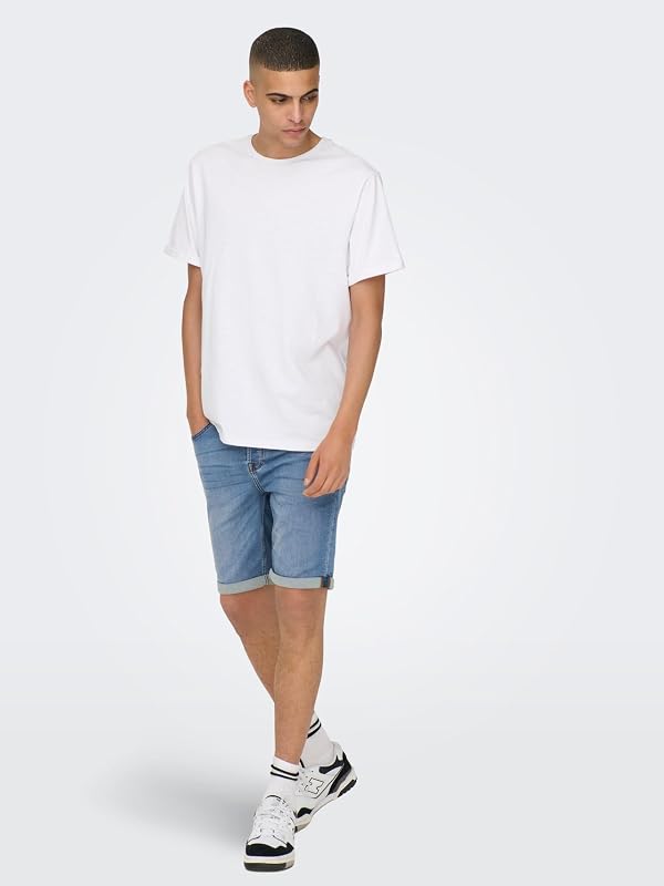 Only and Sons Ply Life Blue Shorts Hombre Pantalones Cortos Azul M