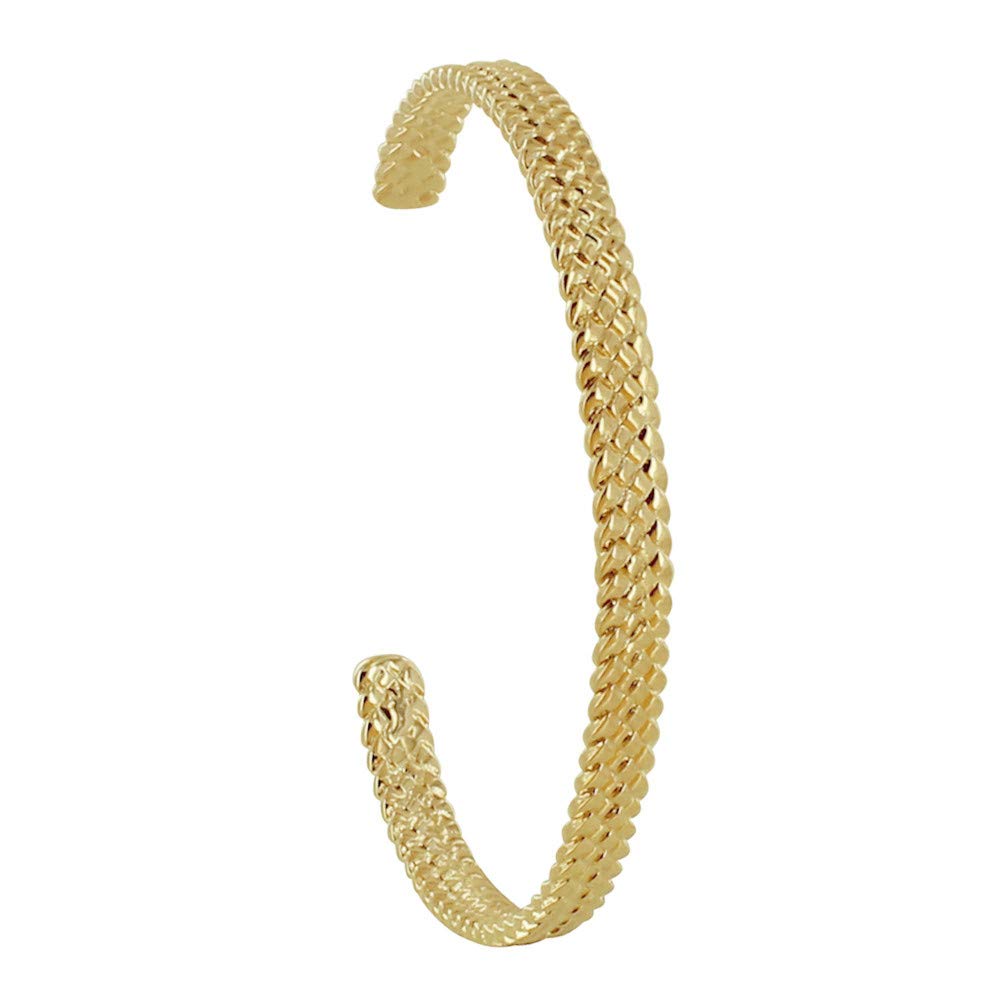LES POULETTES BIJOUX - Gold Plated Bracelet Half Circlet Flat Braided