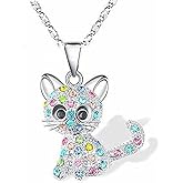 Yocoyee Lovely Kitty Cat Pendant Necklace with Crystal for Women Cat Lover Gifts Daughter Loved Necklace Gift