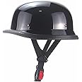 German Style Motorcycle Helmet,Adult Half Helmet Open Face DOT Approved, Motorcycle Cruiser Scooter Cool Helmet
