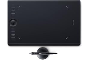 Wacom Intuos Pro Medium Bluetooth Graphics Drawing Tablet, 8 Customizable ExpressKeys, 8192 Pressure Sensitive Pro Pen 2 Included, Compatible with Mac OS and Windows,Black