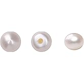 BEADIA Natural Half Drilled Pearl Beads White 4.5-5mm 12pcs AAAA Freshwater Cultured Loose Gemstone Beads for DIY Stud Earring Jewelry Making