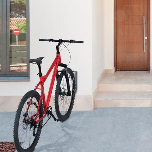 Relaxdays Bicycle Stand, Set of 4, Wall Mount, Steel, 180° Rotatable Bicycle Carrier for 1 Bike, Silver