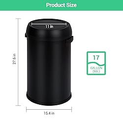 17 Gallon/65 Liter Stainless Steel Swing Top Trash