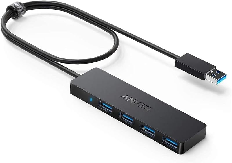 Anker 4-Port USB 3.0 Hub Ultra-Slim Data Hub 2ft Cable for Mac PC
