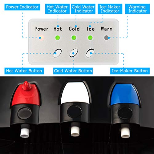 COSTWAY 2in1 Water Cooler Dispenser with Builtin Ice Maker