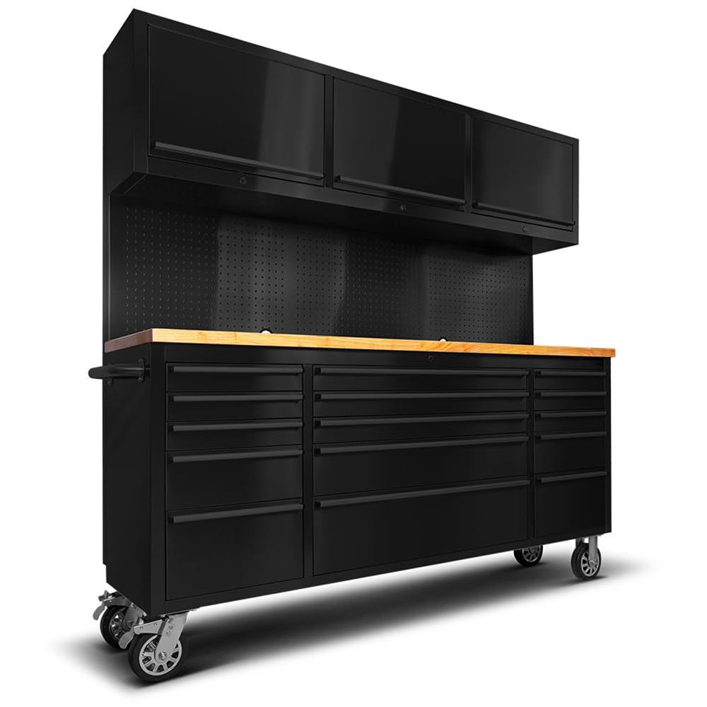 AnorTrek 72 inch 15 Drawers Tool Chest with 3 Up