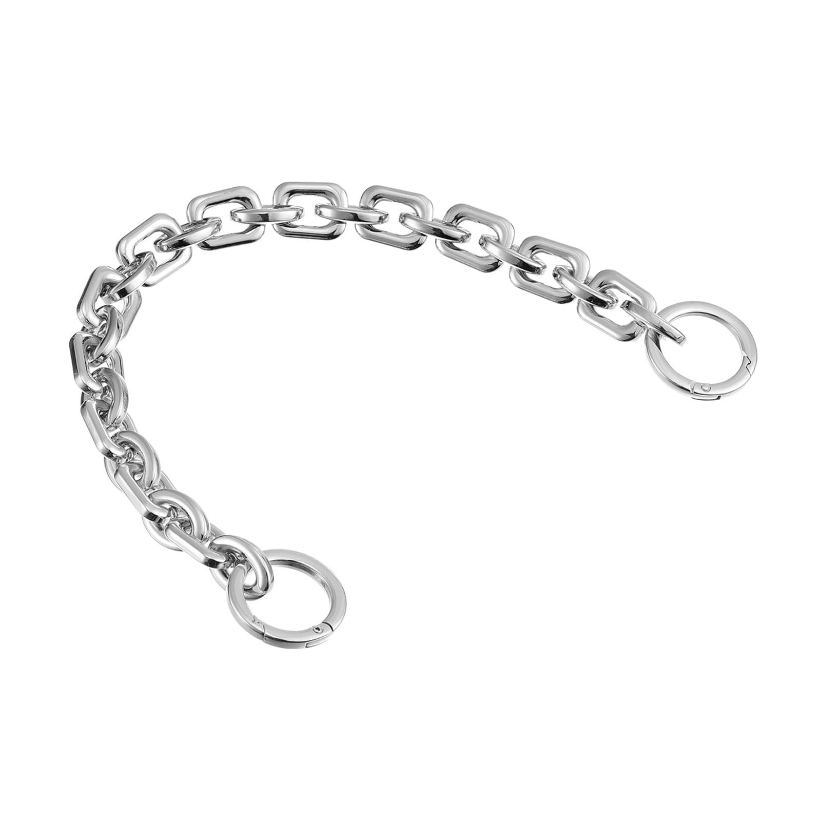 Photo 1 of uxcell Mini Purse Chain Length 15.7inch, Nickel Plated Metal Flat Chain Strap for Shoulder Wallet Handbag Clutch Replacement Strap, Silver