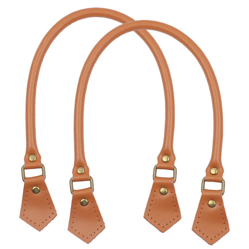 Asudaro Bag Handles, 1 Pair PU Leather Bag Handles Chain Shoulder Strap Women Hand Strap Shoulder Strap Replacement Belt for Shopper Tote Handbag DIY Bag Accessories 40/50/60 cm