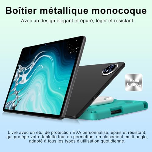 2026 Android 15 Tablet with EVA Silicone Protective Case, 24GB+256GB/2TB, 11-inch Octa-Core Tablet, Gemini AI/Widevine L1, 8000mAh, 13MP+5MP, Metal Case, Big Kids Tablet-Green