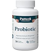 Pattern Wellness Probiotic Supplement - 51 Billion CFU - Supports Digestive Balance & Gut Wellness - Mindfully Sourced, Non-GMO - 30 Vegan Capsules