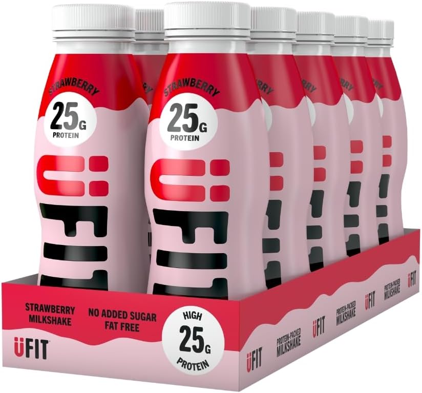 UFIT 25g Protein Shake Strawberry Ready to Drink 10 x 330 ml