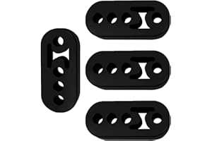 4 Hole Adjustable Exhaust Hanger 4 PCS Universal Rubber Exhaust Hangers, High Density Car Muffler Hanger Insulator Bracket Bu