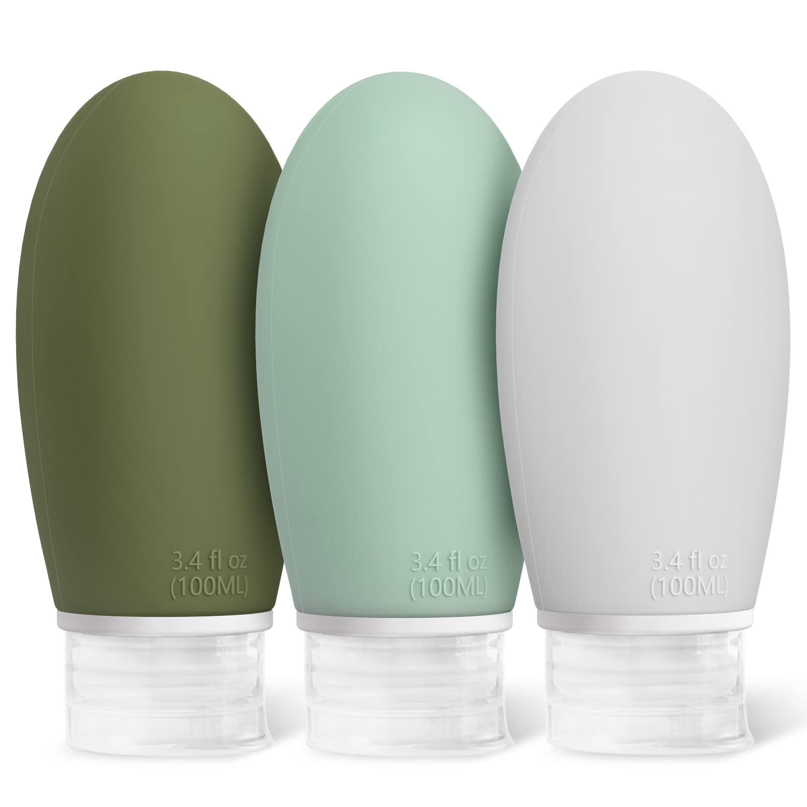 Opret 100ml Silicone Travel Bottle for Toiletries, 3 Pack Leak Proof Refillable Travel Containers Squeezable Travel Accessories for Shampoos, Conditioner and Cream, BPA Free and TSA Approved โ image 1