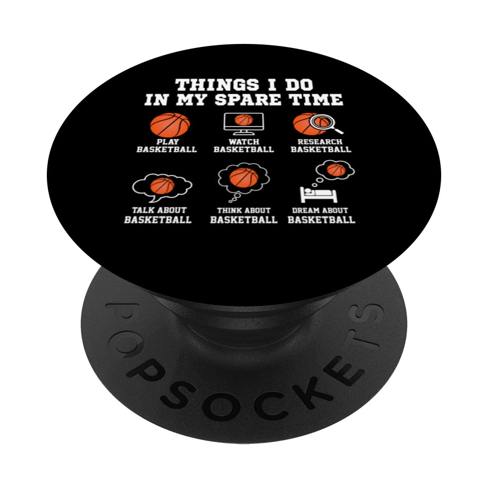 Basketball sports design for women men kids spare time PopSockets Swappable PopGrip