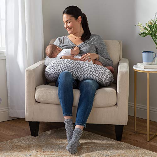 Boppy Original Nursing Pillow and Positioner, Geo Circles, Cotton Blend