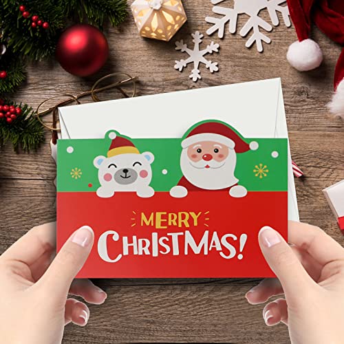 Sazfli Christmas Cards Set - 14 Pack, Merry Christmas Greetings Cards, Xmas Gifts Cards with Envelopes, Size 4 x 5.5 Inch and 3.4 x 5 Inches
