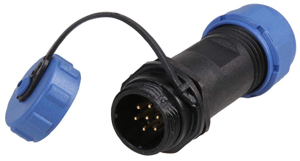 PRO ELEC SP13 Circular Connector Plug, 7-Pin Cable Mount, IP68 Waterproof, Threaded Locking, Solder Socket, 5A 125V – PELR0133