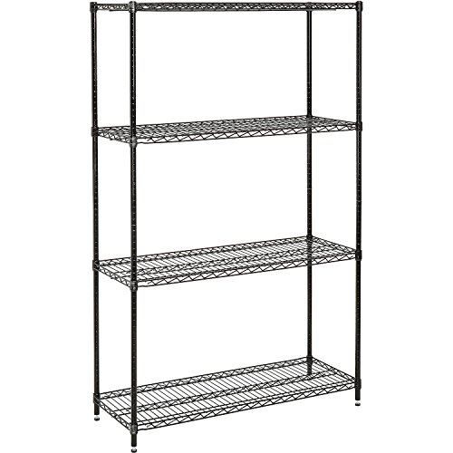 Nexel Economy Adjustable Wire Shelving Unit, 4 Tier, NSF Listed