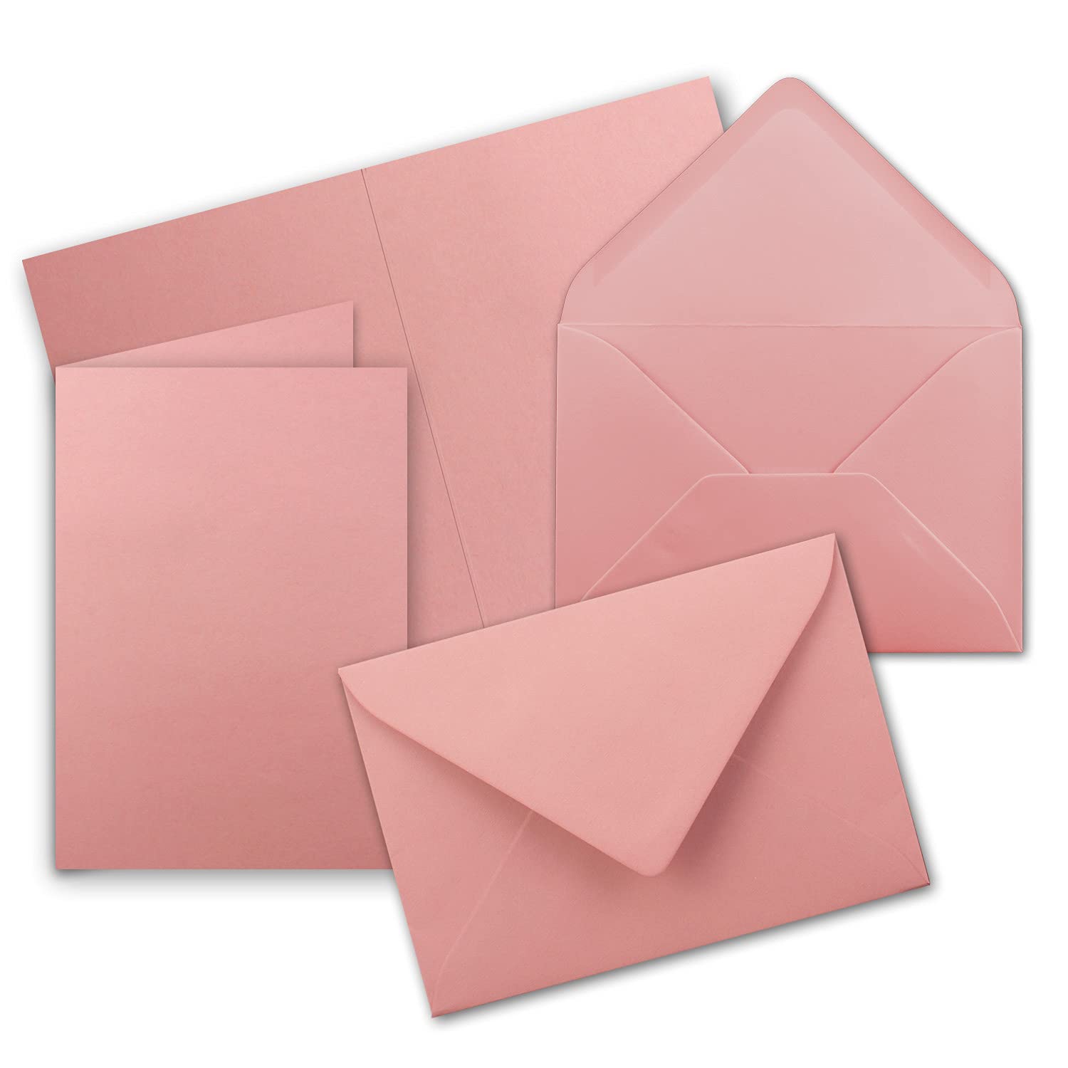20x folding card set with envelopes DIN A6 C6 - old pink (pink) - 14.8 x 10.5 cm (105 x 148) - double card set - FarbenFroh series