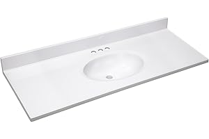 Design House 586214 Cultured Marble Vanity Top, 49x19, Solid White