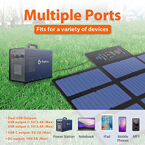 thumbnail image 2 of BigBlue 28W SunPower Solar Panel With Digital Ammeter, Portable Solar Panel Charger 2 of 9