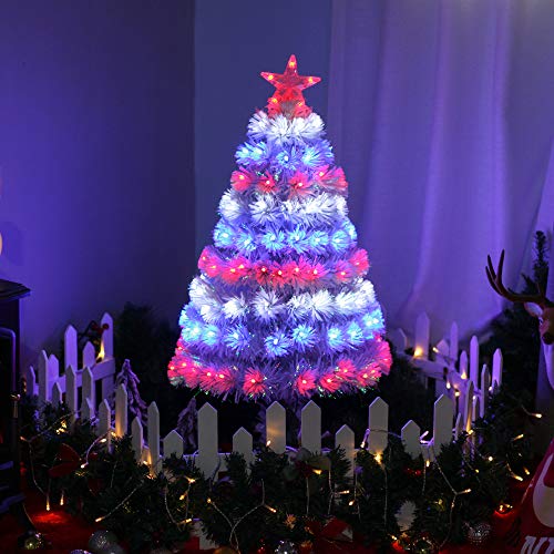 White 3ft Christmas Tree PreLit Artificial with MultiColored