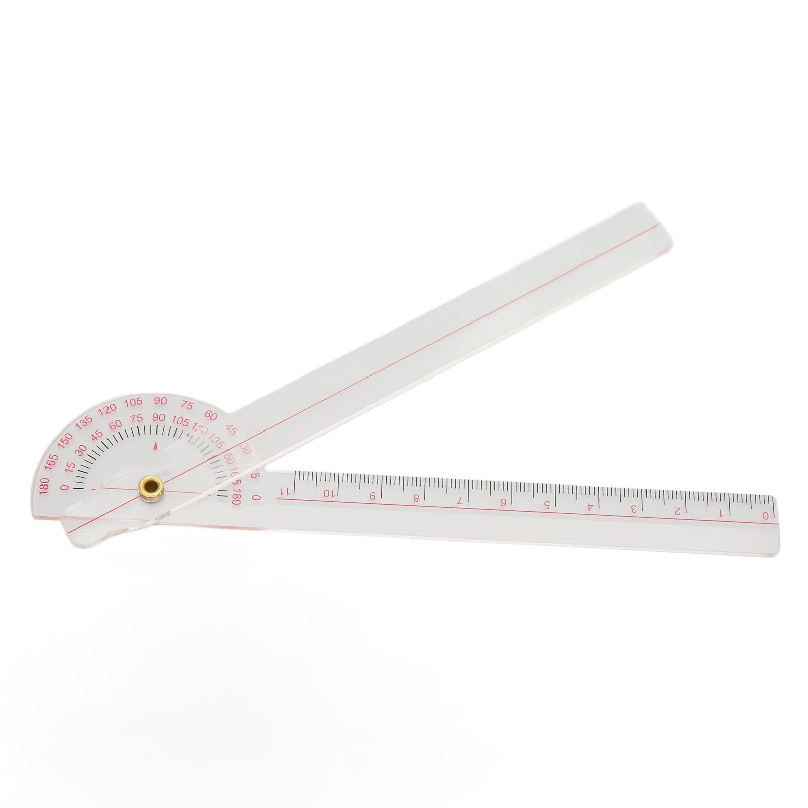 Protractor and Ruler 360° Joint Goniometer – Transparent Orthopedic Angle Measuring Tool for Accurate Spinal Curvature Assessment, Plastic Design