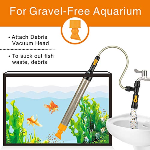 hygger BucketFree Aquarium Water Change Kit Fish Tank Auto Siphon Pump
