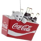 Coca-Cola Kurt Adler Polar Bear Cub in Coke Cooler Ornament, 2.75-Inch