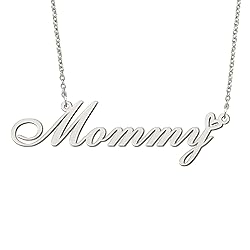 BYBWBL Mommy Name Pendant Necklace Silver Color