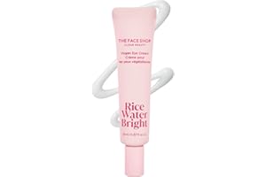The Face Shop Rice Water Bright Vegan Eye Cream - Eye Cream for Dark Circles - Dark Circles Under Eye Treatment - Under Eye Brightener - Hydrating - Niacinamide - Hyaluronic Acid - Korean Skin Care