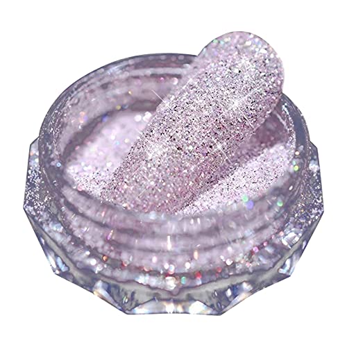 Keepfit 8 Colors Chrome Nail Powder - Holographic Nail Powder Metallic Mirror for Nails, Chrome Nail Mirror Effect Powder Pigment Dust Eyeshadow Metallic Mirror Nail Powder, Nail Art Decoration (G)