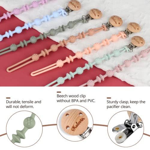 Soft Silicone Teether Pacifier Strap with Clip Baby Teether Toys,2Pack