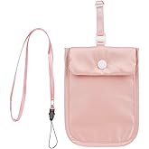 uvbws Pink Travel Hidden Bra Wallet - Travel Women's Neck Bag - Hidden Money Bag with Adjustable Elastic Band - Ensuring Safe Travel of Valuable Items