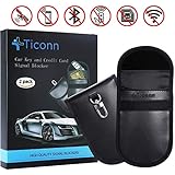 Upgraded Faraday Bag for Keyless Fob, 2 X TICONN Premium Car Key RFID Signal Blocker Case, Signal Blocking Pouch Cage - Anti-Theft and Anti-Hacking