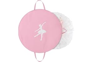 KEEGH Girls Tutu Garment Bag 35 Inch Ballet Tutu Storage, Foldable Dance Costume Garment Bag for Hanging Clothes, Pancake Dan