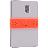BAND[it] Minimalist Wallet – Slim EDC Money Band for Cards and Cash – Front Pocket Wallet Alternative – Silicone Elastic Strap (Orange/Pink)