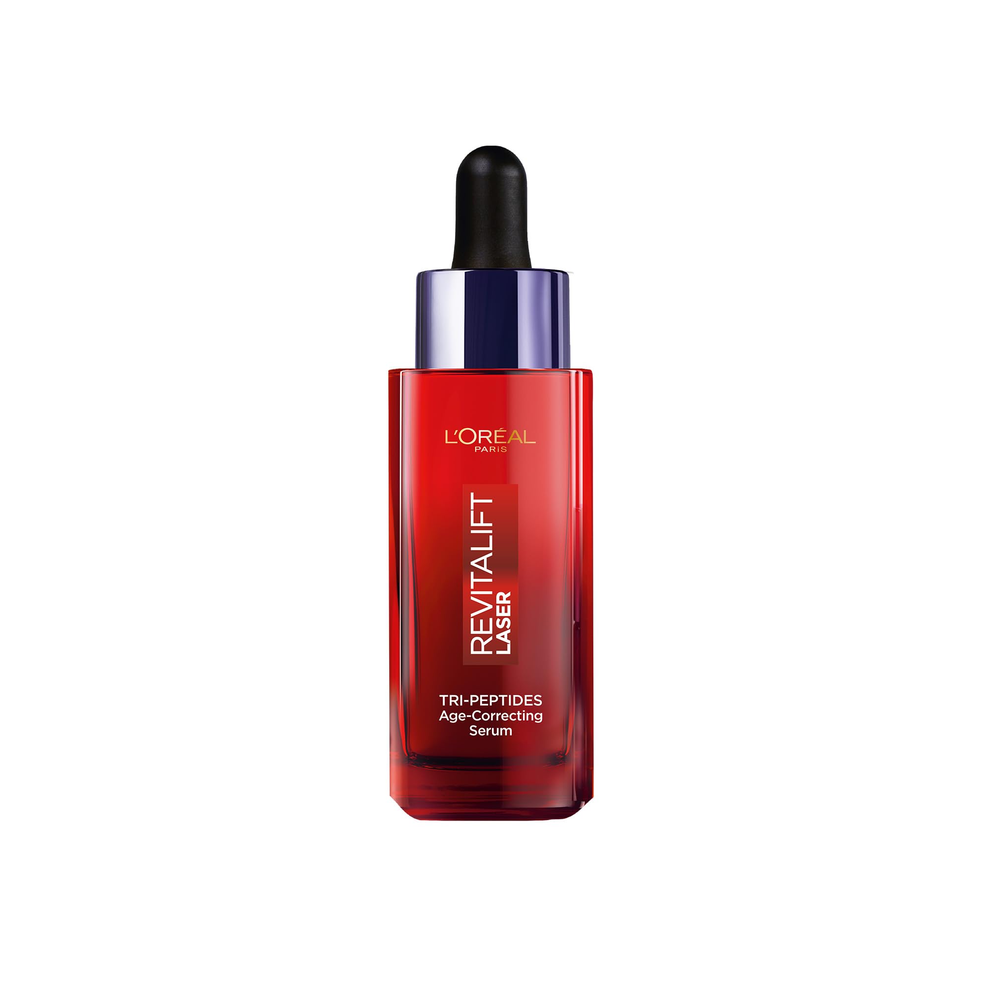 L'Oréal Paris Revitalift Laser Tri-Peptides Age-Correcting Serum, Visibly reduces appearance of wrinkles, Plumps and Evens Skin Tone, Formulated with Peptides, Hyaluronic Acid, and Vitamin Cg, 50ml