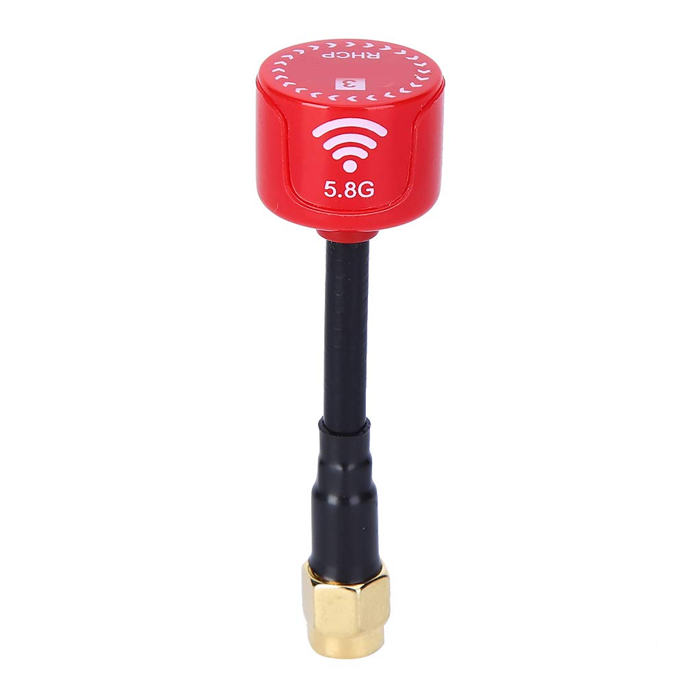 VGEBY Antenna, 5.8Ghz 3dBi LHCP Antenna RC Racing Drone RC Parts Fit for FPV Racing Drone Long Range Quadcopter Drone Accessory(Red RP‑SMA Inner Hole) Model Aircraft Accessories Model Toy