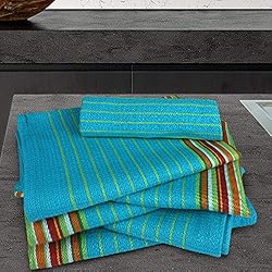 Urban Villa Kitchen Towels Waffle Stripes Dish