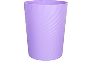 UUJOLY Plastic Small Trash Can Wastebasket, Garbage Container Basket for Bathrooms, Laundry Room, Kitchens, Offices, Kids Rooms, Dorms, (Taro Purple, 1.8 Gallon)