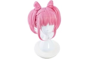 COSPLAZA Cosplay Wigs Pretty Pink Styled Anime Halloween Hair with Clip On Ponytails