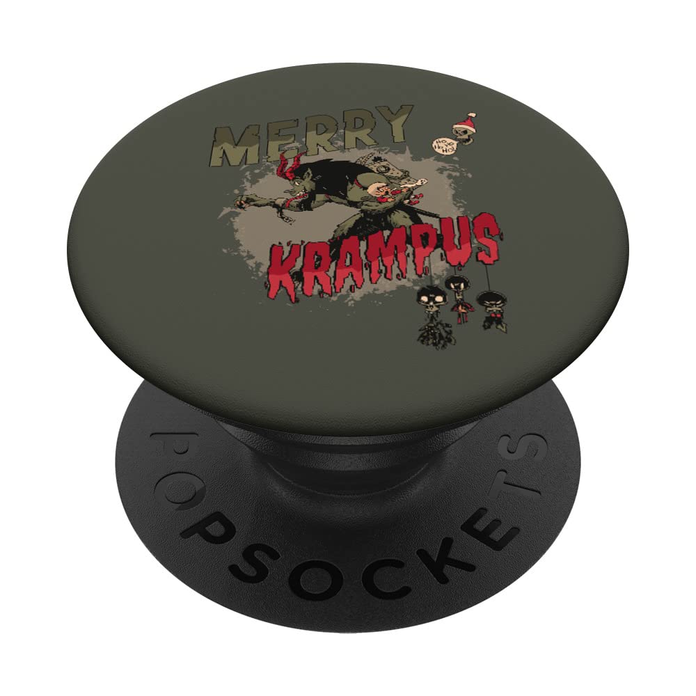 Dark Christmas Krampus Demon. Bad Kids Punish Merry Krampus PopSockets Swappable PopGrip