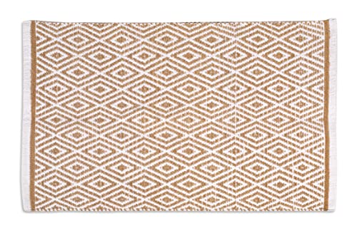 Photo 1 of Rug Area Rugs 2x5 Ft Linen Cotton Diamond for Livingroom Bedroom Washable RagRug Reversible Farmhouse Kitchen RunnerRug Carpet Indoor Area Runner Mat for Hallway, Entryway-24x60 Inches